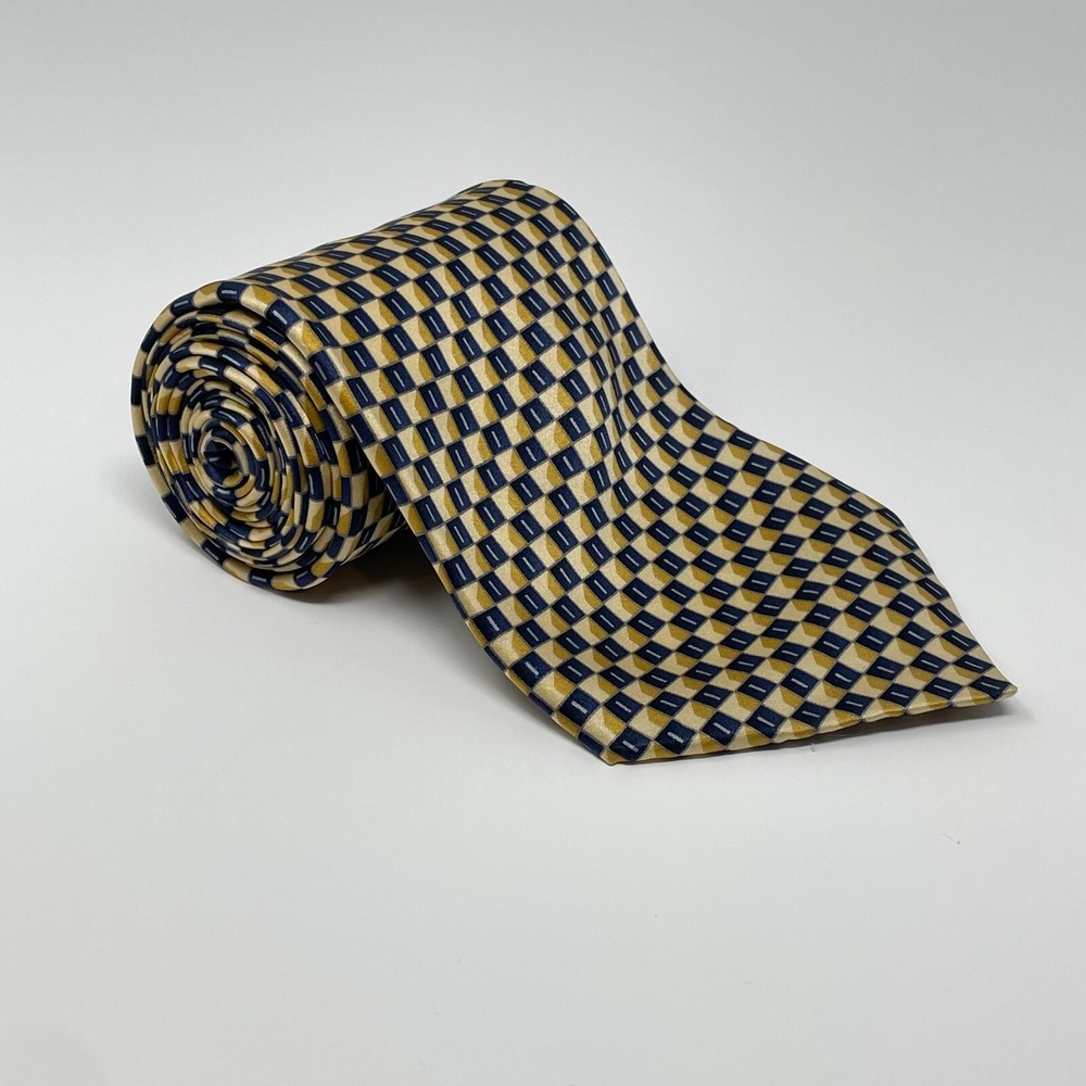 Bill Blass Neo Multicolor Geometric Silk Vintage Tie Necktie